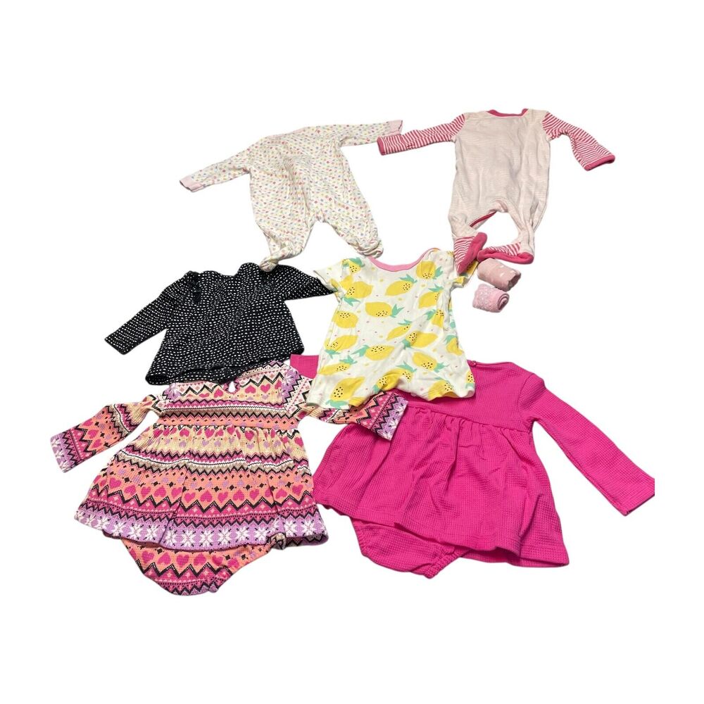 Baby Clothes Outfits Bodysuits Dress 0-3 Months Multicolor Lot of 8 - Picture 4 of 6